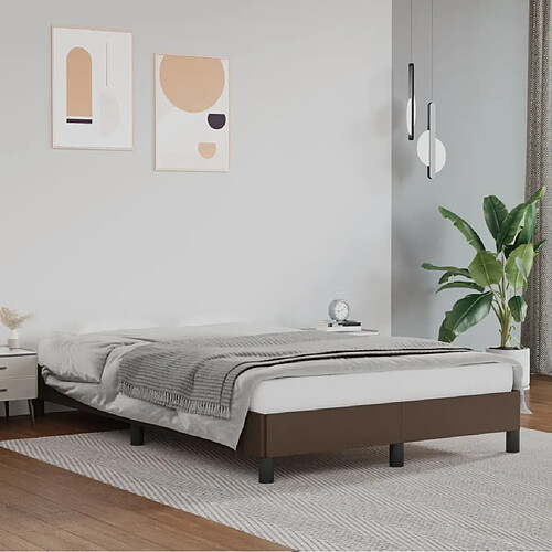 vidaXL Cadre de lit sans matelas marron 120x200 cm similicuir