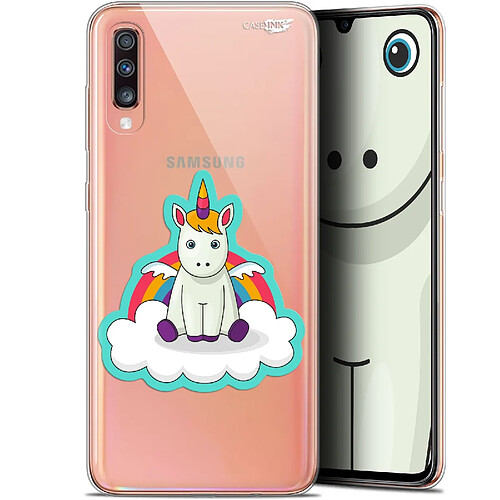 Caseink Coque arrière Samsung Galaxy A70 (6.7 ) Gel HD [ Nouvelle Collection - Souple - Antichoc - Imprimé en France] Bébé Licorne