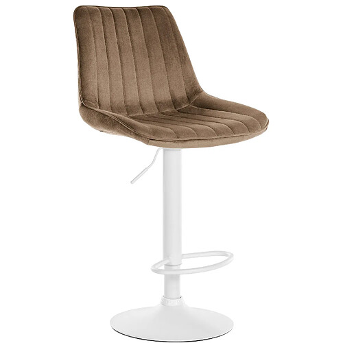 Non Tabouret de bar Toni velours blanc