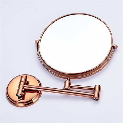 Universal Miroir de bain en laiton 8 pouces loupe miroir de maquillage de salle de bains en or rose pliable double face quincaillerie de bain