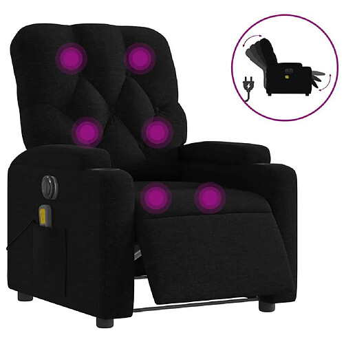 Maison Chic Fauteuil Relax pour salon, Fauteuil de massage inclinable électrique Noir Tissu -GKD25056