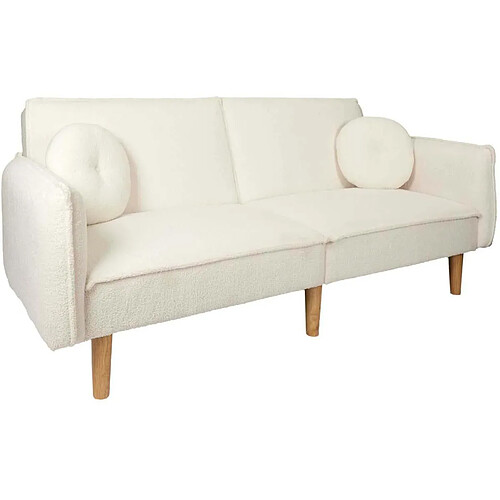 The Home Deco Factory Canapé convertible en tissu bouclette.