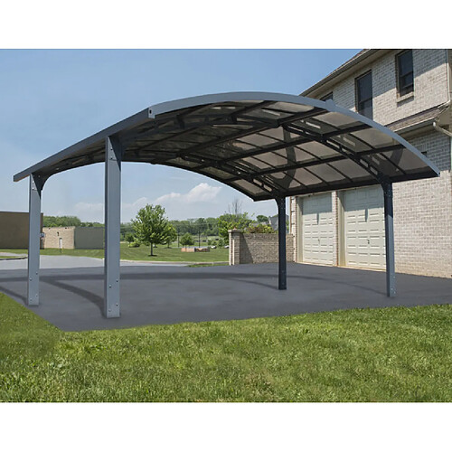 Carport double 28.6m² gris anthracite - 704950 - PALRAM