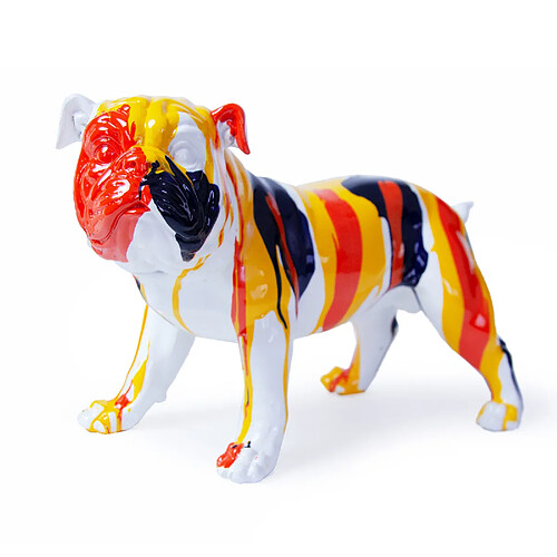 Figurine Décorative Chien Bulldog Kuatéh en Polyrésine 40x20x26 cm Multicolore