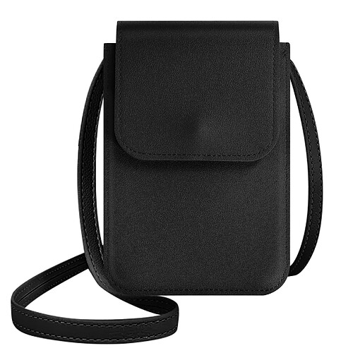 Avizar Pochette Bandoulière Smartphone avec Rangement carte Sangle 135cm noir