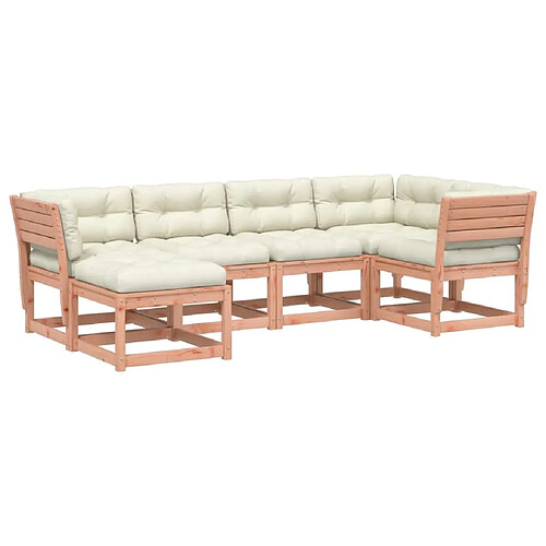 Maison Chic Salon de jardin 6 pcs avec coussins | Ensemble de Table et chaises | Mobilier d'Extérieur bois massif douglas -GKD46652