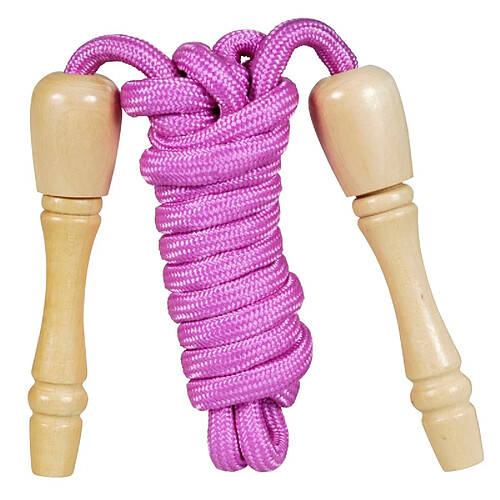 GOKI Corde à sauter de 2m45 avec manche en bois violette