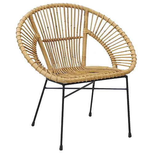 Aubry Gaspard Fauteuil en rotin naturel et métal.