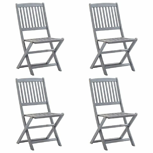 Maison Chic Lot de 4 Chaises pliables d'extérieur| chaises Relax de jardin Bois d'acacia solide -GKD93253