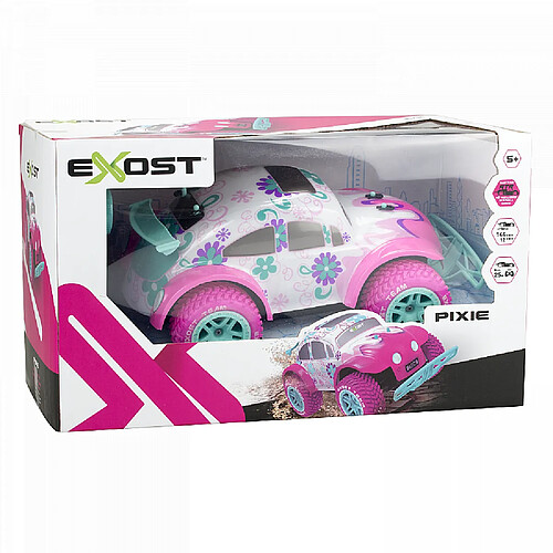 Silverlit Exost - voiture telecommande pixie rose avec batterie 1-12e