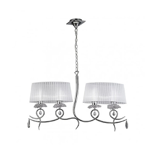 Luminaire Center Suspension Louise Chrome poli 4 ampoules 65cm