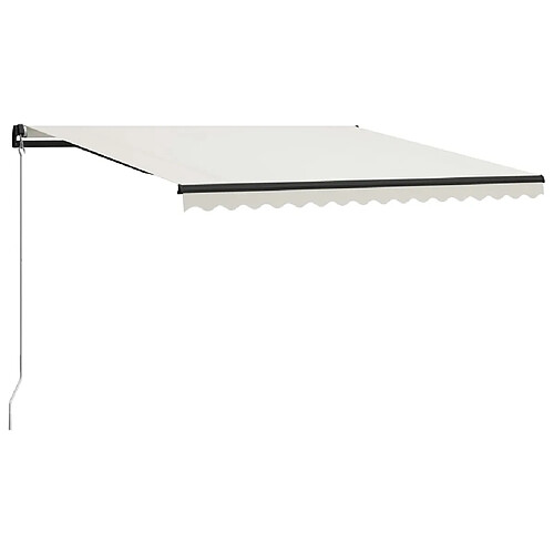 Maison Chic Auvent manuel rétractable,Store manuel de porte avec LED 400x300 cm Crème -GKD60677