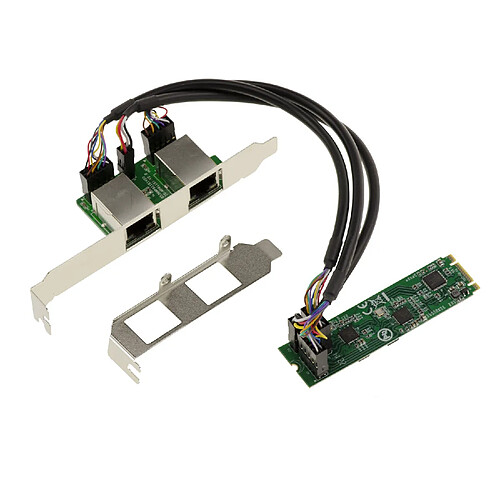 Kalea-Informatique Carte M2 PCIe 2 ports 2.5 Gigabit RJ45 LAN ETHERNET CHIPSET REALTEK RTL8125