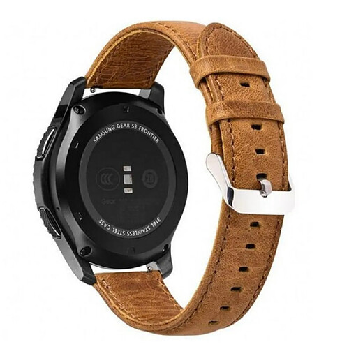 Bracelet en cuir véritable fou marron clair pour votre Samsung Gear S2 Classic/S3 Classic