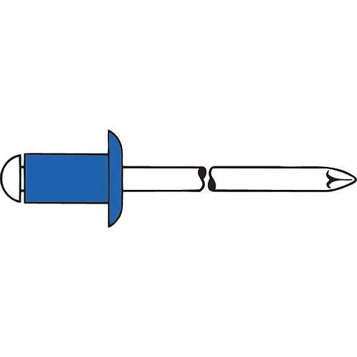 Rivet Acier Standard Tête ronde plate 4 x10mm Gesipa(Par 500)