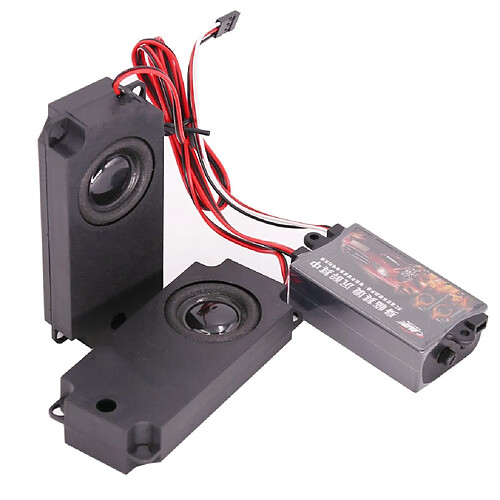 Version améliorée RC Moteur Son Tringlerie Accélérateur Kit 10 Mode Sonore Voix Effet Simulateur 2 Haut-Parleur pour 1/10 RC Modèle sur chenilles