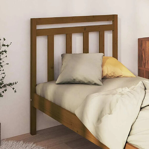 Maison Chic Tête de lit scandinave pour lit adulte,Meuble de chambre Marron miel 106x4x100 cm Bois massif de pin -MN88941