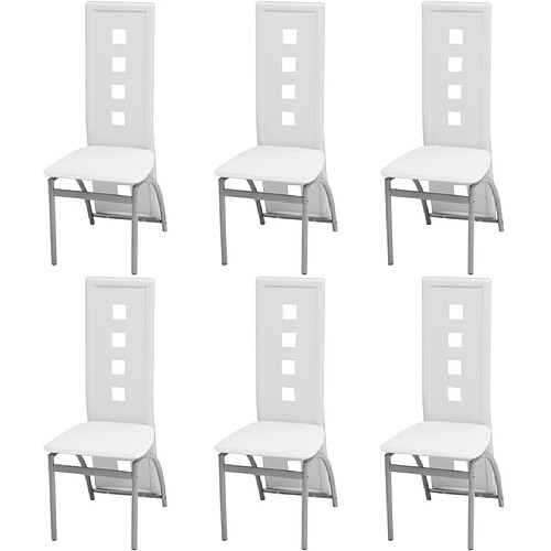 vidaXL Chaises à manger lot de 6 blanc similicuir