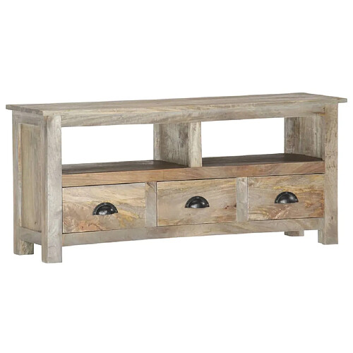 vidaXL Meuble TV 110x30x50 cm Bois massif de manguier