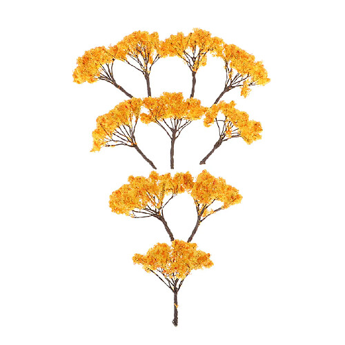 10 pièces mini modèles d'arbres pour la simulation de scène et table de sable Accs 6.5cm jaune