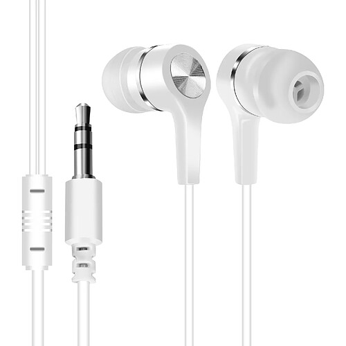 Écouteurs Filaires Jack 3.5 mm Intra-auriculaires Son de Qualité Forever Blanc