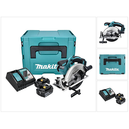 Makita DSS 611 RF1J 18V Li-ion Scie Circulaire sans fil 165mm + Coffret Makpac + 2x Batteries BL1830 3,0 Ah + Chargeur DC 18 RC