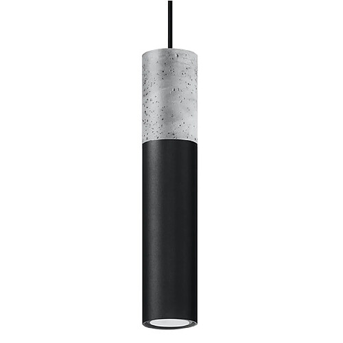 Luminaire Center Suspension design Borgio Acier,béton Gris noir 1 ampoule 105cm