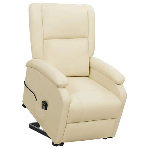 vidaXL Fauteuil Crème Similicuir