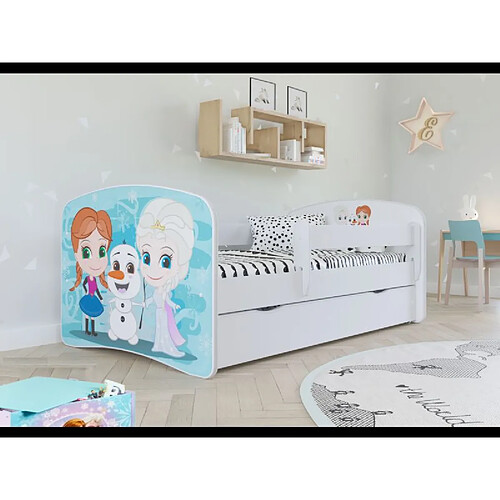 Lit babydreams 2 blanc La Reine des neiges tiroir et matelas inclus 160/80