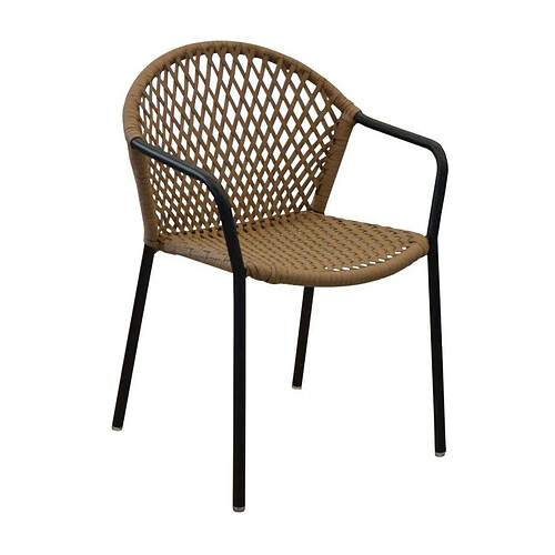 OCEO BY PROLOISIRS Fauteuil de jardin en aluminium et résine Capri noir et bronze.