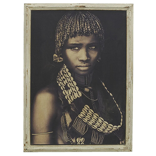 Aubry Gaspard Tableau portrait femme africaine - Noir et blanc.