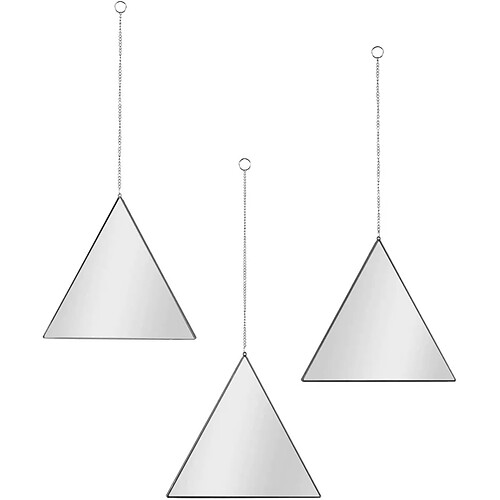 The Home Deco Factory Miroir suspendu Triangle noir Louxor (Lot de 3).