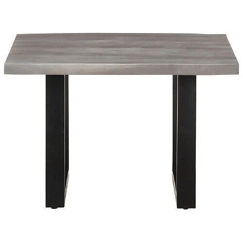 ComfortXL Table Basse Avec Bord Naturel 60x60x40 Cm Bois D'acacia Massif