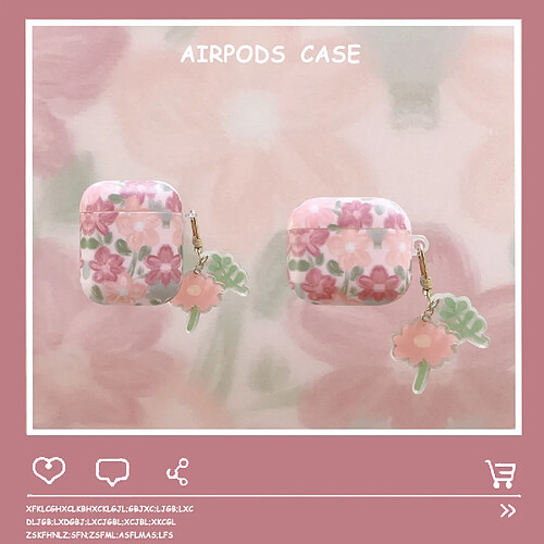 GUPBOO Airpods Coque Housse Étui Protecteur Compatible pour AirPods 3-Ins rétro peinture à l'huile petite fleur