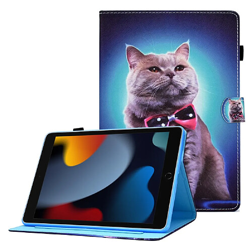 Etui en PU magnétique avec support et porte-carte chat pour votre iPad 10.2 (2021)/(2020)/(2019)/Pro 10.5-pouces (2017)/Air 10.5 pouces (2019)