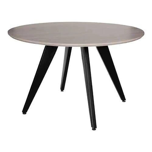 Amadeus Table ronde Léonie en bois - Beige et noir