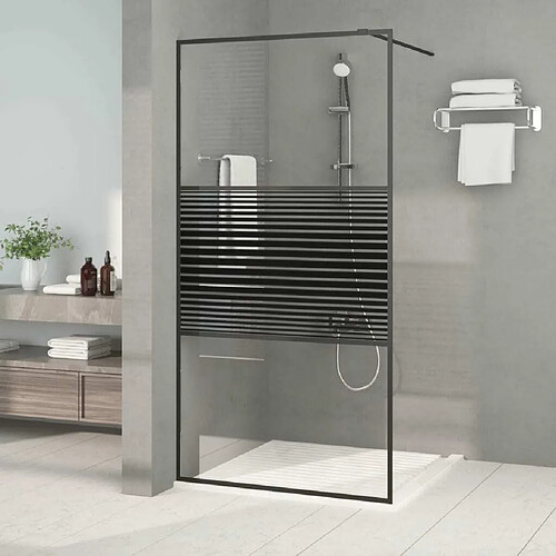 Maison Chic Paroi de douche | Écran de douche | Cloison de douche Noir 100x195 cm Verre ESG transparent -GKD43701