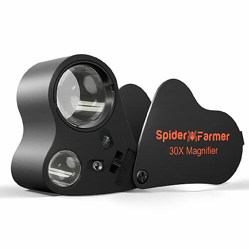 Spider Farmer Loupe de bijoutier 30X-60X avec lumière LED