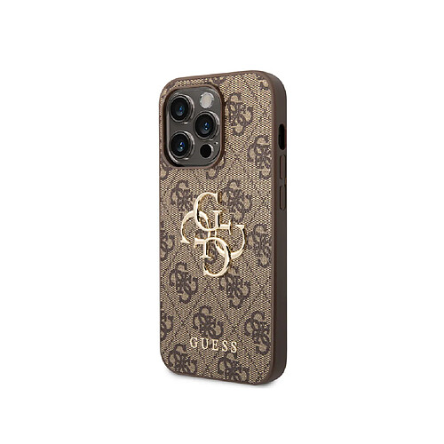 Guess Maroquinerie Guess Coque pour Apple iPhone 15 Pro Max PU 4G Big Marron