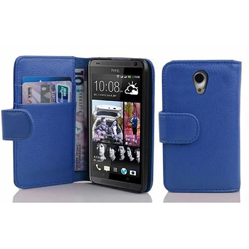 Cadorabo Coque HTC Desire 700 Etui en Bleu