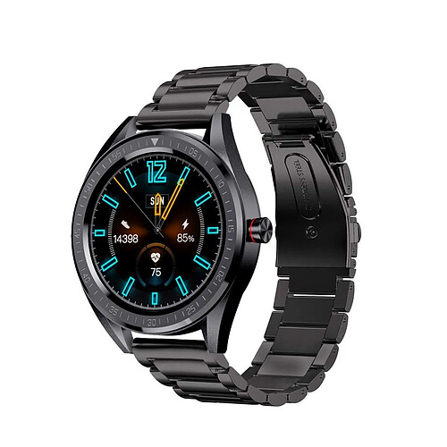 Chrono Smartwatch, Montre de sport Montre de fitness à écran tactile IP68 Montre-bracelet de fitness étanche avec moniteur de fréquence cardiaque Podomètre Notification d'appel SMS pour hommes Femmes Android iOS(noir)