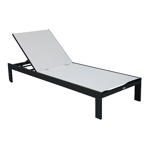 AXI Elio Bain de Soleil en Anthracite / Crème | Transat Jardin avec structure en aluminium réglable en 5 positions | Chaise longue pour l'extérieur / le jardin