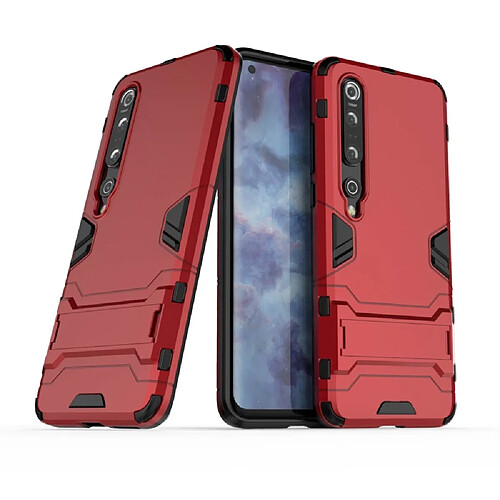 Coque en TPU hybride cool guard avec béquille rouge pour votre Xiaomi Mi 10 Pro