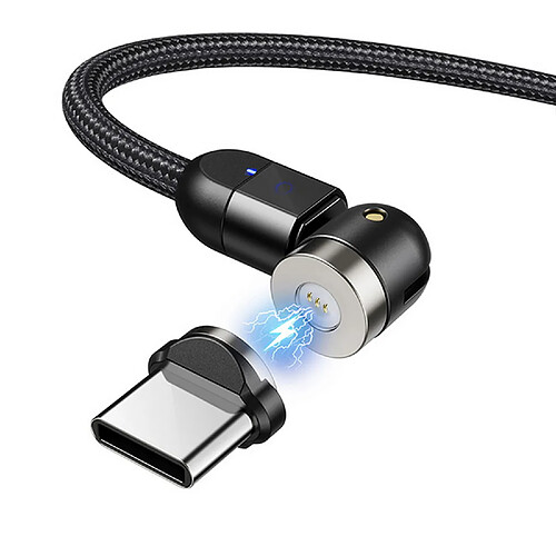 Câble USB magnétique fiche USB Type-C 1 m MCE474 Maclean Noir