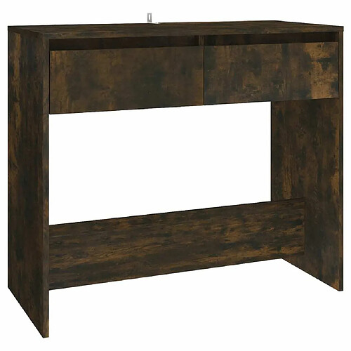 Maison Chic Table console | Meuble d'entrée | Table d'appoint Chêne fumé 89x41x76,5 cm Acier -GKD52916