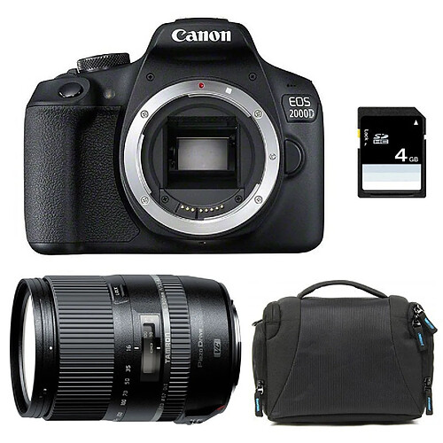 PACK CANON EOS 2000D + TAMRON 16-300 VC + Sac + Carte SD 4Go