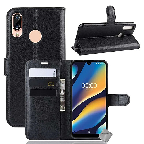 Htdmobiles Housse etui portefeuille pour Wiko View 3 Lite + film ecran - NOIR