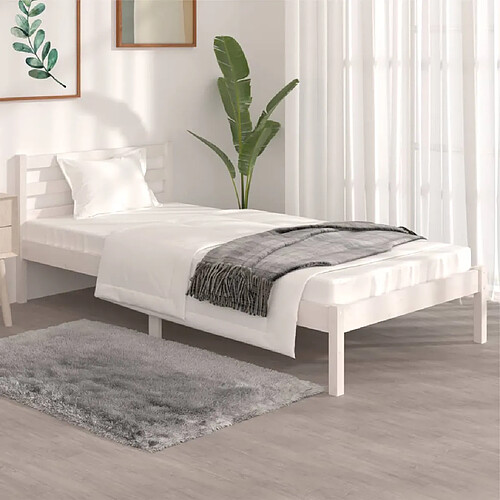 vidaXL Cadre de lit sans matelas 90x190 cm blanc