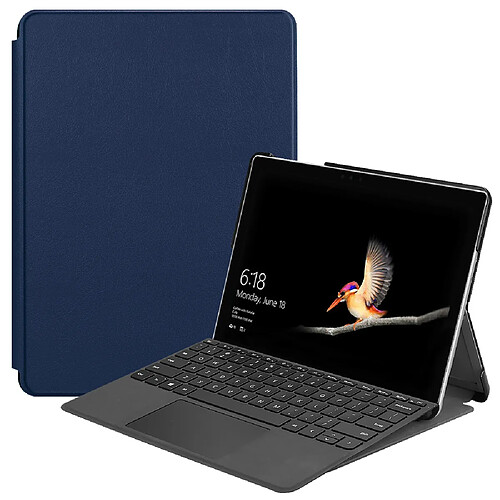 Xeptio Etui Luxe Microsoft Surface GO bleu Ultra Slim avec Stand - Housse Coque de Protection Tablette/Ordinateur Portable Surface GO 10 Cover - Accessoires Pochette Case …