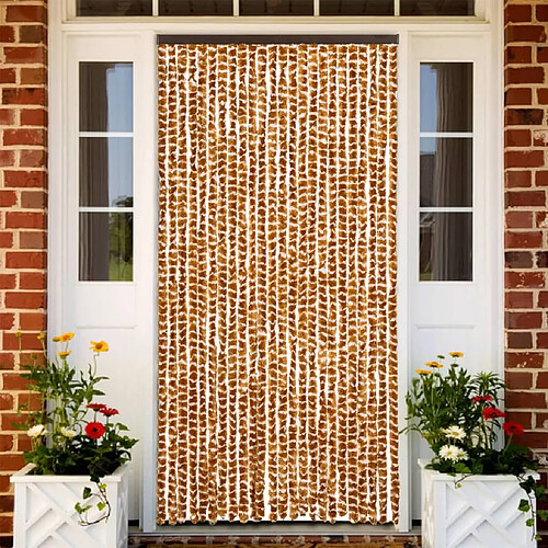 vidaXL Moustiquaire Ocre et blanc 100x220 cm Chenille